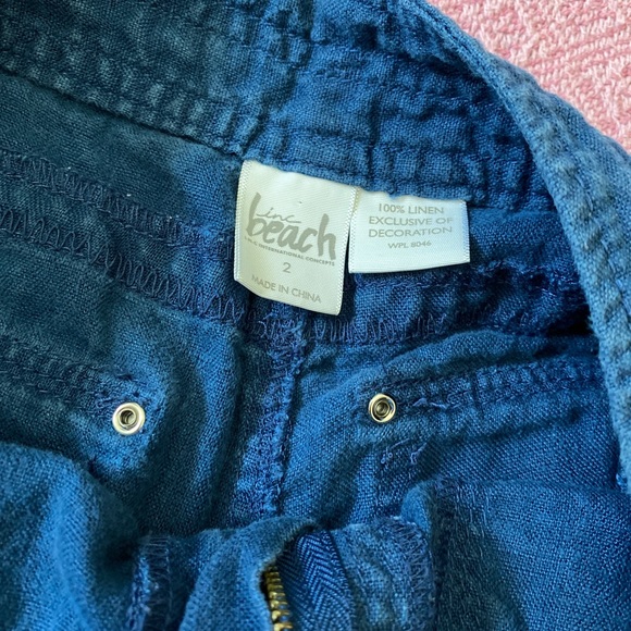 Beach Ink Linen Bermuda Shorts Rich Blue size 2 - Picture 4 of 6